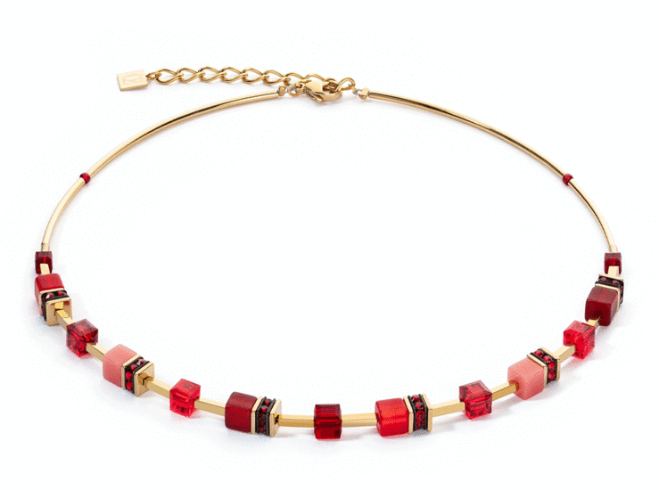 Coeur de Lion GeoCUBE® Iconic Lite Necklace Red 2800/10-0300