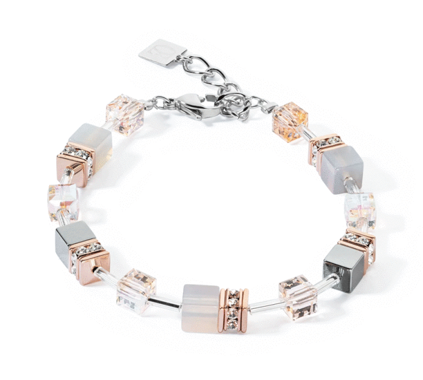 Coeur de Lion GeoCUBE® Iconic Precious Bracelet Rose Gold-Peach 4017/30-0235