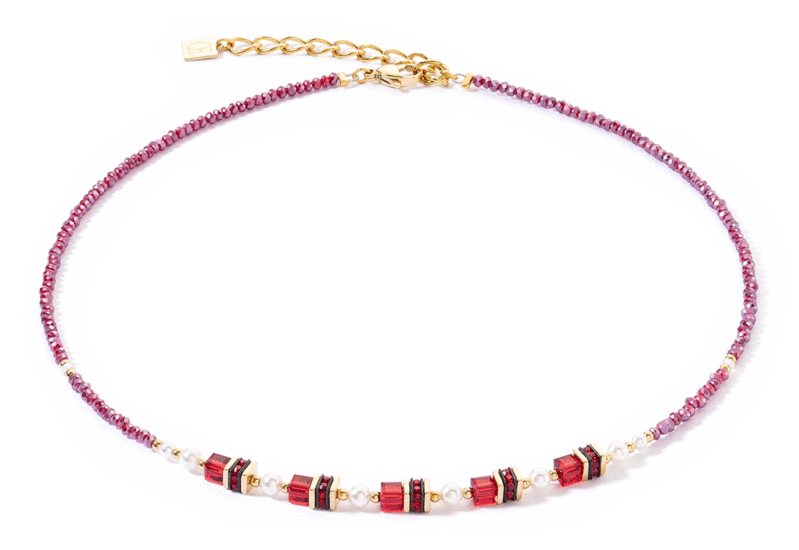 Coeur de Lion Sparkling Princess Necklace Gold-Red 4567/10-0300