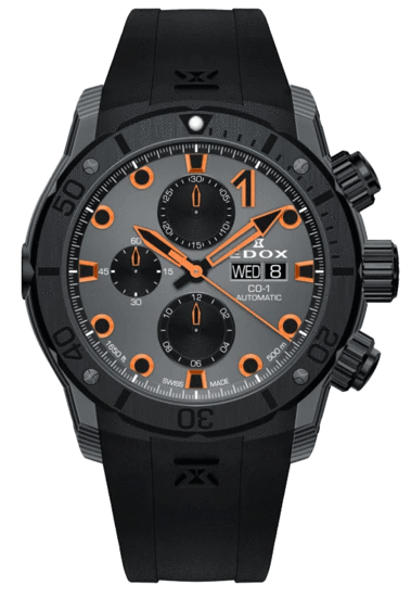 EDOX CO-1 CARBON CHRONOGRAPH AUTOMATIC 01125 CCN GNO