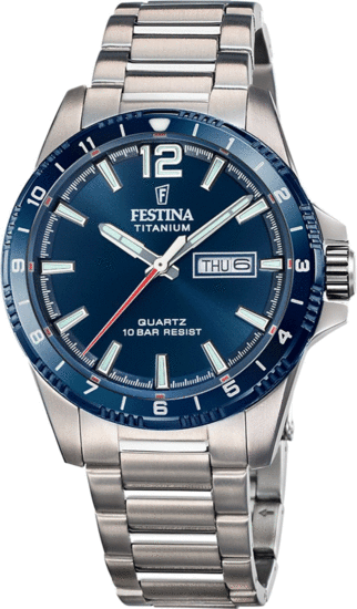 FESTINA MEN'S BLUE TITANIUM WATCH BRACELET 20698/2