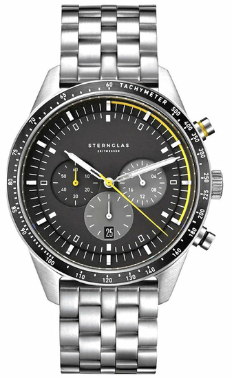 STERNGLAS Tachymeter Stainless Steel Black S01-TY03-ME13