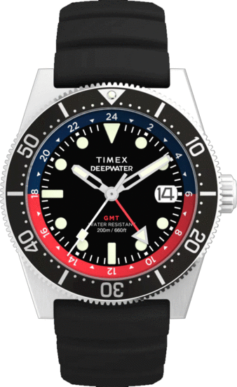 TIMEX Deepwater Reef 200 GMT 41mm Synthetic Rubber Strap Watch TW2W75000