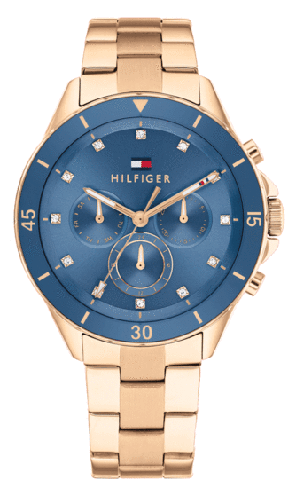 Tommy Hilfiger Navy Dial Rose Gold-Plated Bracelet Watch 1782710