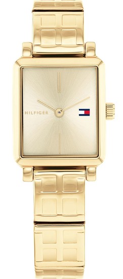 TOMMY HILFIGER GOLD-PLATED SQUARE CASE WATCH 1782326