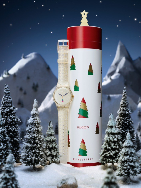 Swatch Holiday Twist SUOZ70S - originálny posol Vianoc s prekvapením